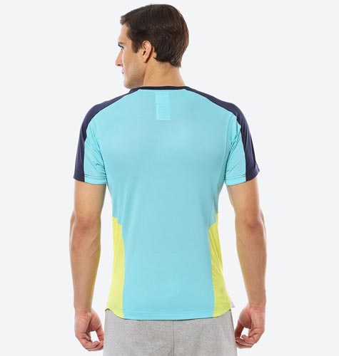 Match Men White & Blue Colourblocked Actibreeze SS T-shirt